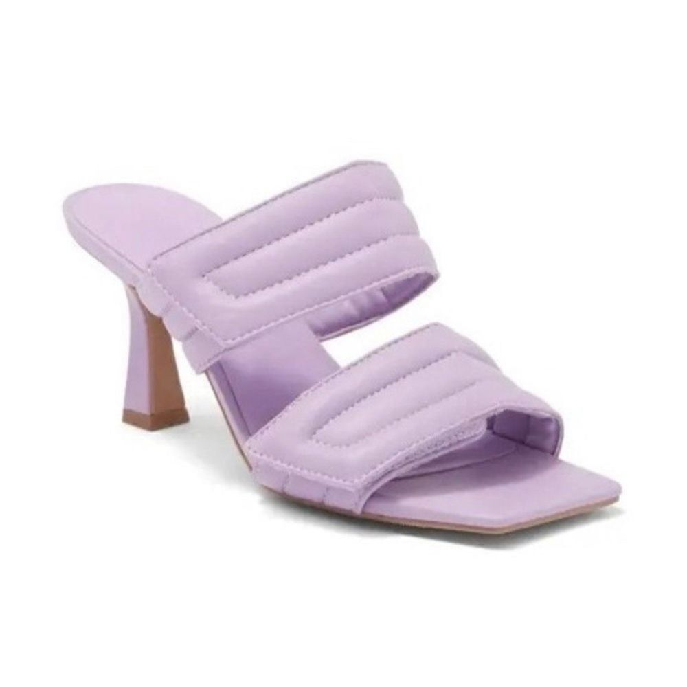 Abound Shoes Womens Size 6 Qarly Heeled Purple Square Toe Slip On Sandals‎